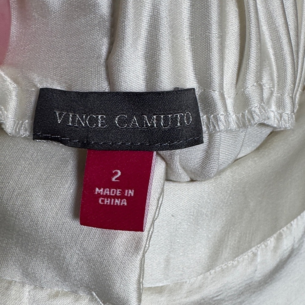 Vince Camuto Ivory Wide Leg Pants NWT Size 2 High Rise $198 Retail - Picture 2 of 7